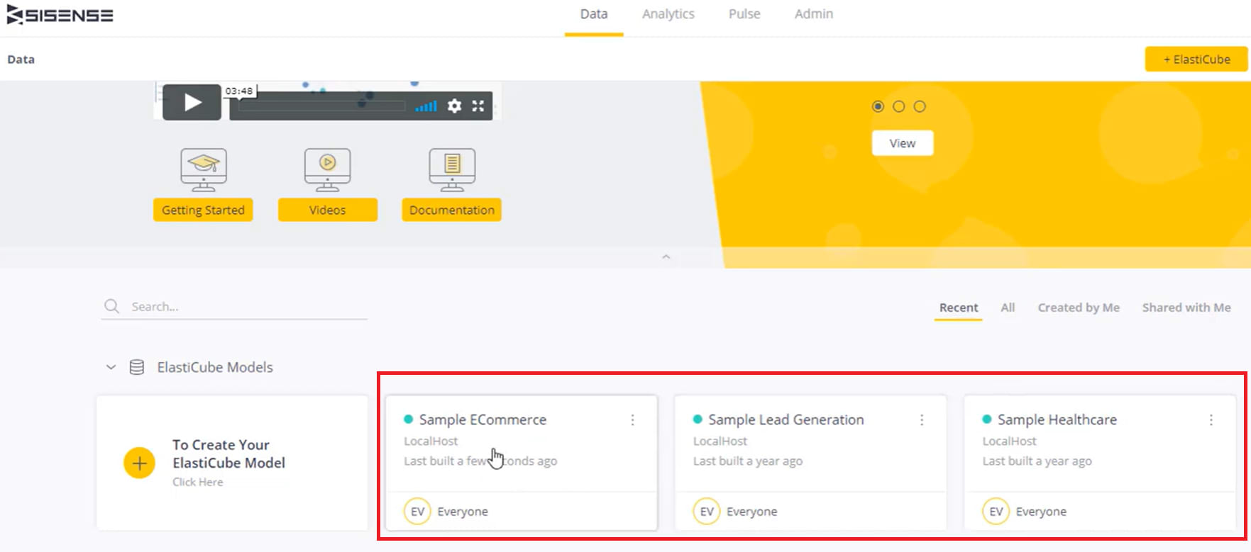 Sisense Data Modeling - Sample Models